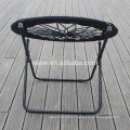 Black mesh round folding bungee chair